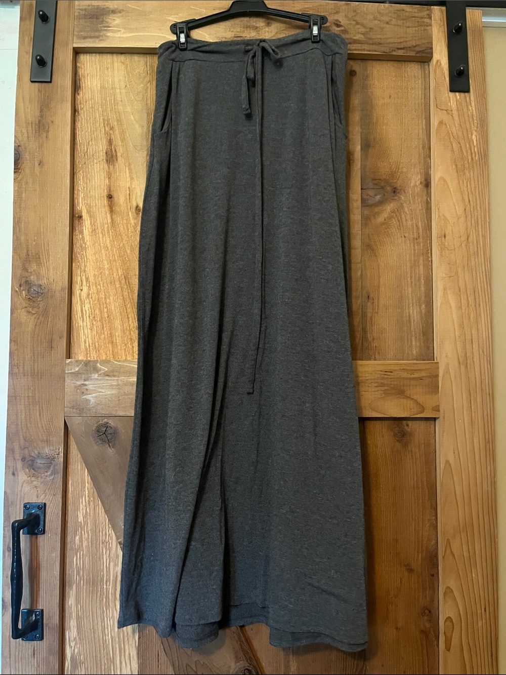 Zenana Outfitters Dark Charcoal Wide-Leg Drawstring Pants